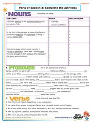 cover image of Grade 6 English: Parts of Speech Workbook